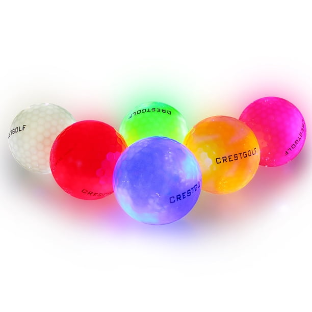 Pelota de Golf 6pcs LED Bolas de golf que brillan intensamente Bolas de golf LED nocturnas Bolas de Crestgolf Pelota de Golf
