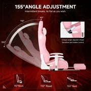 GTRACING Gaming Chair with Speakers Bluetooth and Footrest in Home Leather Office Chair, Pink