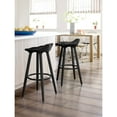 thumbnail image 4 of Elle Decor Caroline Kitchen Counter Height Bar Stool, Vintage Curvy Seat, Tapered Legs, Black, 4 of 5
