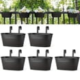 thumbnail image 1 of 3/5pcs, Black Metal Iron Hanging Flower Pots For Hanging Buckets And Flower Pots On, 1 of 4