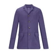 thumbnail image 3 of Fall Fashion Olyvenn Men's Slim Fit Corduroy Blazer Jacket Faux Suede Sport Coat Business Work Office Blazer with Buttons Purple 14, 3 of 5