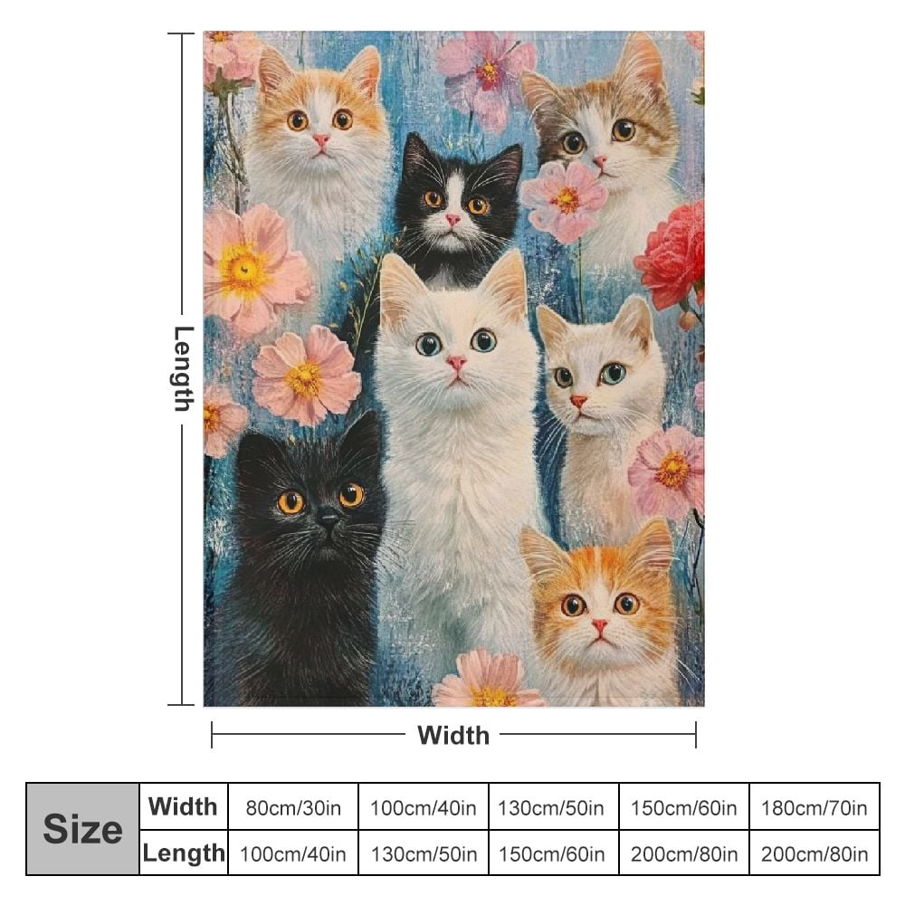 Patifu Cat Blanket,Cat Lover Gifts for Women,Kitty Blanket Gifts for Cat Lovers,Kitten Blanket Throw for Bedroom Sofa Couch Cat Gifts for Girls  s Cat Lover Gift Blanket 50x60in