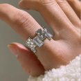 thumbnail image 5 of Anillo abierto de circón de metal irregular para diseño minoritario femenino, estilo simple y versátil, anillo de moda, 5 of 5