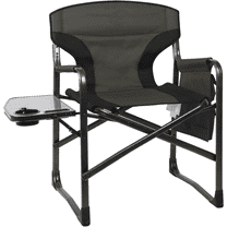 Lightweight Folding Directors Chairs Outdoor, Aluminum Camping Chair with Side Table and Storage Pouch, Heavy Duty Supports 350LBS