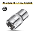 thumbnail image 3 of Uxcell E-Torx Socket 1/2" Drive E14 Star Socket 1.5" Length 6 Point Spline Sleeve, 3 of 7