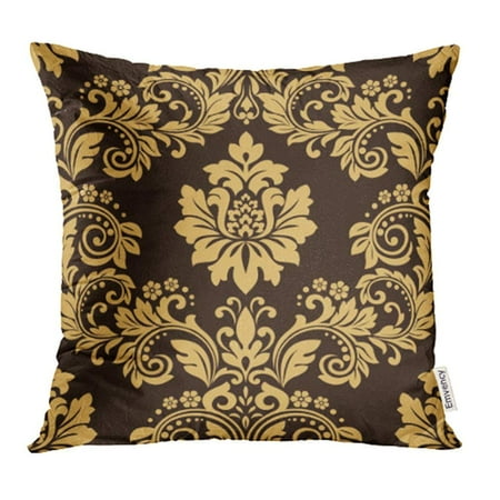 Ywota Brown Luxury Floral Pattern Baroque Damask Chocolate And