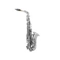 thumbnail image 4 of Vintage Sliver Alto Saxophone Eb Flat With Carrying Sax Case Mouthpiece Straps Reeds, 4 of 5