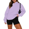 thumbnail image 3 of Leidass Women's Oversized Pink Hoodie Sweatshirt, Casual Long Sleeve Pullover with Pocket, Soft and Cozy for Everyday Wear Light Purple 2XL, 3 of 8