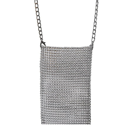 Kiskick Women Handbag Women s Shoulder Bag Exquisite Workmanship Crossbody Lightweight Portable Bags Solid Color Mini Mobile Phone Dress Evening Aluminum