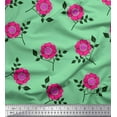 thumbnail image 1 of Soimoi Viscose Chiffon Fabric Leaves & Pink Flower Floral Printed Craft Fabric by the Yard 42 Inch Wide, 1 of 1