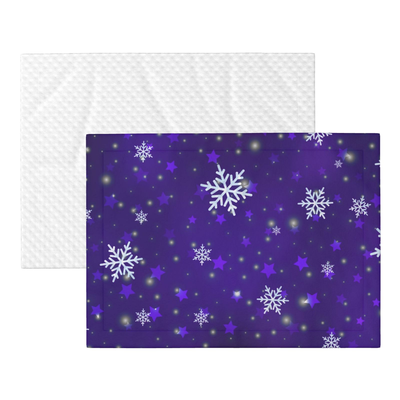 Naloa Dark Purple Snowflakes Dog Blanket, 3 Sizes Cat Blanket for Indoor Cats Large Medium Small Dog Gifts-Large