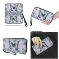 thumbnail image 4 of LedBack Butterfly Hydrangea Print Handbag and Purse Set Waterproof Top Handle Shoulder Bag with Matching Wallet Leather Totes Wallet and Purse Set, Purple, 4 of 4