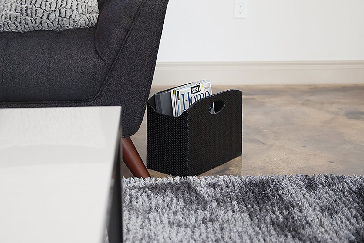 Blu Monaco - Quality PVC Leather Magazine Holder - Basket with Handles (Woven Black) - Walmart.com Blu Monaco - Quality PVC Leather Magazine Holder - Basket with Handles (Woven Black) - Walmart.com