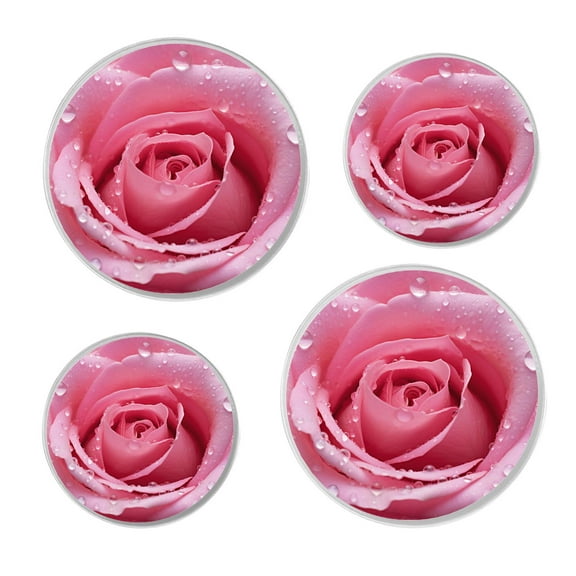 Stove Burner Covers 4 Pcs for ,close up of pink rose petals Exquisite Art, Round Gas Stove Burner Cover 8Inch And 10Inch