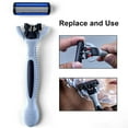 thumbnail image 4 of HAOAN 24 Stainless Steel 6 Blade Shaving Razor for Men Beard Mustache- Replaceable Cartridges Blades+ 2 Non-slip Handles- Disposable Reusable Manual Safety Razor Blade, 4 of 7
