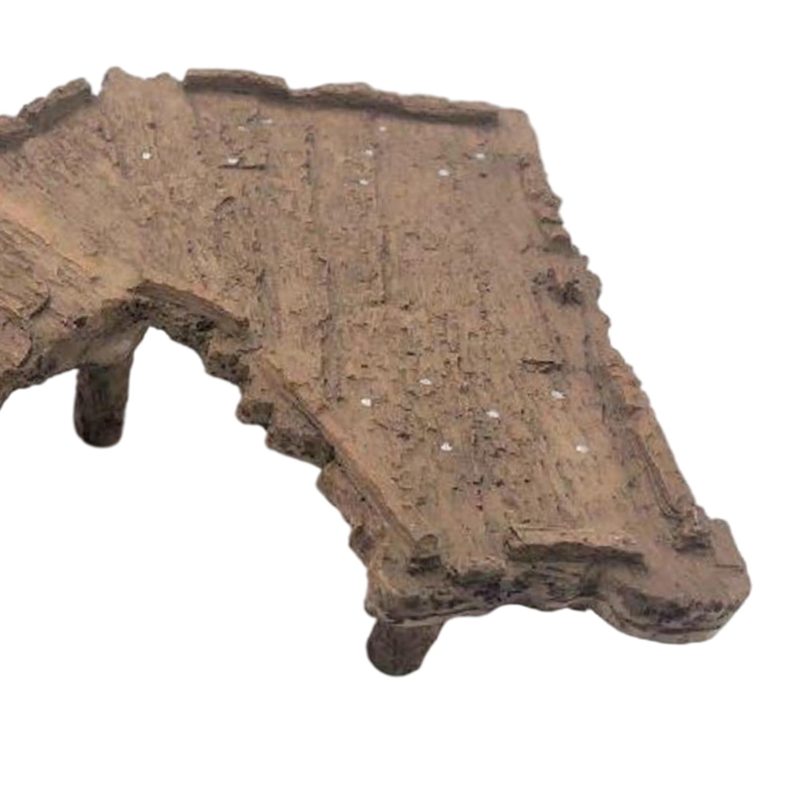 Resin Turtle Terrapin Dock Tortoise Basking Platform with Ramp Ornament Durable Friendly for Terrarium Tank Cave Hide-Out easy to clean, 21.5x7x6cm A