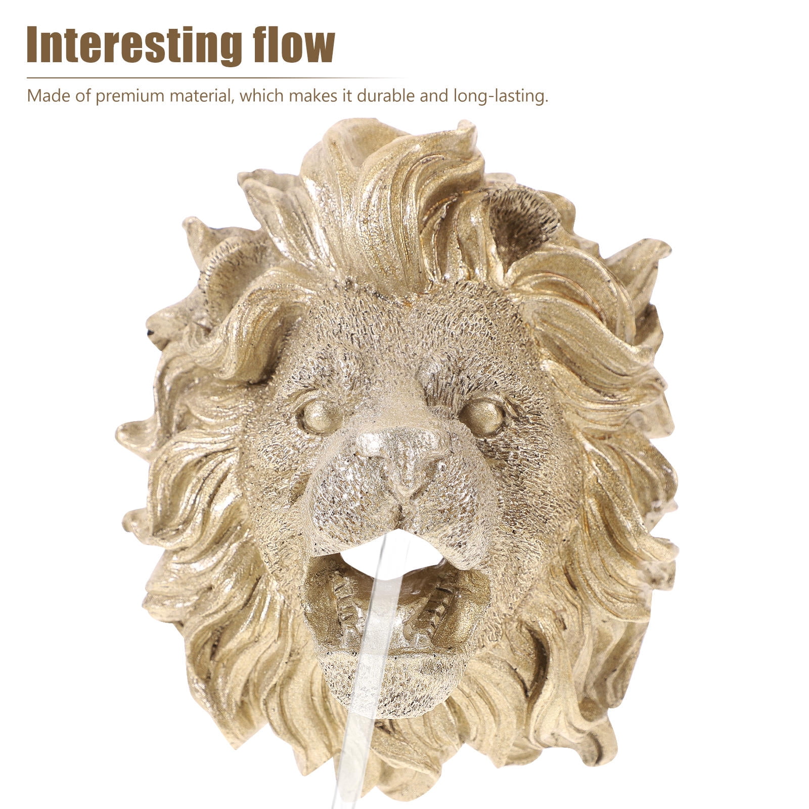 BESTOYARD Resin Lion Head Fountain Nozzle Wall Hanging Fountain Sprayer for Yard Pond Decoration