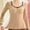 Beige, variant on Ahabrexf Winter Solid Color V-Neck Warm Seamless Thermal Underwear with Long Sleeves