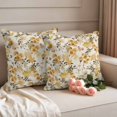 thumbnail image 2 of Vintage Orange Flower Outdoor Waterproof Pillow Covers, Farmhouse Botanical Floral Retro Decorative Square Throw Pillowcase Sofa Cushion Sham for Patio/Couch/Chair, 26"x26" 2 Pack, 2 of 8