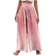 thumbnail image 2 of Lolmot Pants for Women, Womens Fashionable Striped Printed Drawstring Wide Leg Pants, 2 of 5
