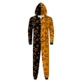 thumbnail image 4 of Aocisk Pyjama Chaud d'Halloween pour la Famille avec Imprimé Décontracté à la Mode, Combinaison à Capuche avec Fermeture Éclair pour Papa, Confortable, Orange, TTG, 4 of 4