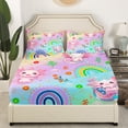 thumbnail image 3 of Erosebridal Pink Axolotl Bed Sheets Set Twin Size, Kawaii Sealife Bedding Twin Size, Mermaid Scales Sheet Set Twin, Ultra Soft Bedroom Decorative, 3pcs, 3 of 7