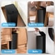 thumbnail image 5 of Set de 3 Bote de Basura para Baño con Tapa Desplegable, Contenedor de Basura pequeño de 10 Litros, Cesto de Basura Delgado y Compacto para Dormitorio, Oficina, Cocina (Negro), 5 of 7
