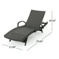 thumbnail image 4 of GDF Studio Olivia Outdoor Wicker Adjustable Chaise Lounge with Cushion, Gray and Green, 4 of 9