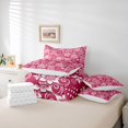 thumbnail image 6 of jejeloiu Romantic Paisley 7pcs Queen Bedding For Men Women,Delicate Print Bedding Comforter Set Queen,Magenta White,Reversible, 6 of 7