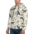thumbnail image 3 of Wukai Vintage Moon Fox Print Men Hoodies Fleece Sweatshirts Long Sleeve Sweaters Pullover Fall Outfits Winter Clothes-3X-Large, 3 of 7