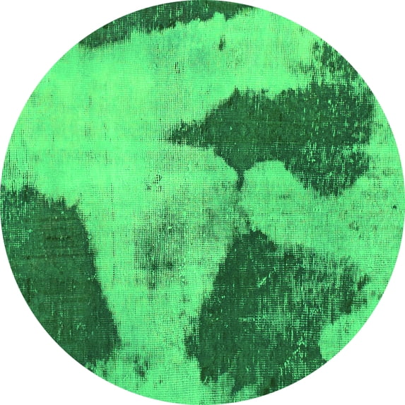 Ahgly Company Indoor Round Persian Green Bohemian Area Rugs, 3' Round