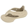 thumbnail image 5 of Rokment Cushioned Platform Flip Flops for Women Men EVA Thick Bottom Slip on Thongs with Back Strap Comfortable Orthopedic Arch Support Beach Pool Walking Sandals Khaki Size 6.5, 5 of 5