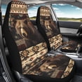 thumbnail image 2 of Jeiento Southwest Aztec Bear Car Seat Covers Waterproof Front Seat Covers Easy to Install Stretch Polyester Fabric Cover Protection Interior Auto Accessories Decor Fit for SUV Van Truck Sedan, 2 of 7
