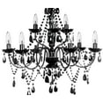 thumbnail image 4 of Gypsy Color 9 Light Black Hardwire Flush Mount Chandelier H26"x W27", Black Metal Frame with Black Acrylic Crystals & Beads, 4 of 9