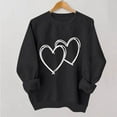 thumbnail image 2 of mihongmao Valentine T Shirts for Women Round Neck Fall Printed Printed Hoodie Long Sleeved Black M, 2 of 5