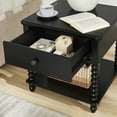 thumbnail image 2 of Morden Fort Farmhouse Spindle Wood Nightstand 1 Drawer 1 Shelf, Rustic Bedside Table, Black Finish, 2 of 8