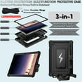 thumbnail image 3 of Case for Samsung Galaxy Tab A9+ 11.0" 2023 SM-X210 / SM-X215 / SM-X216 with Nylon Shoulder Strap, 3 in 1 Hybrid Heavy Duty Shockproof Silicone PC Tablet Cover with Kickstand Case, Black, 3 of 7