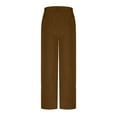 thumbnail image 6 of Yoga Black Pants, Women Fashion Solid Color Elastic Waist Sports Casual Pants With Side Pockets Women High Waisted Pants (Brown,XXL), 6 of 7