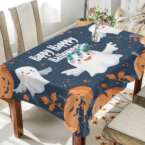 BZSMCE Square Tablecloth Ghosts and Pumpkins Design Pattern Pattern Tableclothes