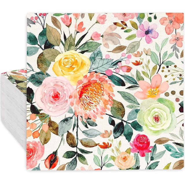 Servilleta de papel AnyDesign Spring Rose Flower, 80 unidades (16,5 x 16,5 cm)