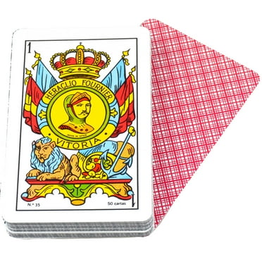 Deck 50 Fournier Spanish Playing Cards Catalan Red #35 Baraja Catalana Rojo
