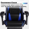 thumbnail image 4 of NOBRAND Adult Sports Car Racing Style PU Leather and Moulded Sponge Gaming E-sports Gaming Chair with Massage, Black/Blue, 4 of 8