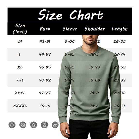 Soft Waffle Knit Tops for Men Crew Neck Solid Color Long Sleeve Casual Textured Sweatshirts Black 4XL