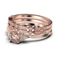 thumbnail image 4 of Dazzling Minimalist 2.25 Carat Round Cut, Affordable Morganite And Diamond Moissanite Engagement Ring, Wedding Ring, Two Matching Band in 18k Rose Gold Plating Gift For Her, Promise Ring, 4 of 4