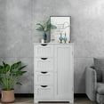 thumbnail image 2 of Gymax Bathroom Floor Cabinet Storage Organizer Cupboard w/ 4 Drawers Adjustable Shelf White, 2 of 11