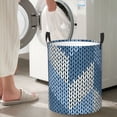 thumbnail image 5 of Vsdgher Cozy Knitted Blue Chevron Waterproof Round Large Laundry Basket -Toy Storage Basket, Perfect as Hamper, Kids Room Storage, and Toy Containment-, 5 of 6