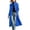Blue, variant on Women's Stand Collar Duffle Tweed Coat, Long Sleeve Toggle Button Long Jacket, Casual Winter Outerwear with Pockets
