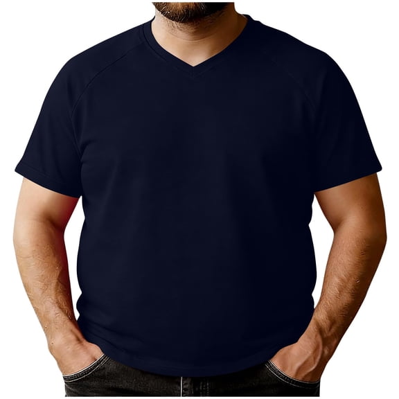 Busydd T Shirts for Man Loose Oversized Solid Color Tee Shirts Casual Summer Short Sleeve Mens V Neck T Shirts M