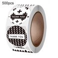 thumbnail image 1 of Visland 500Pcs/Roll Label Sticker Decorative Innovative Black Different Design Thank You Decals for Package, 1 of 7