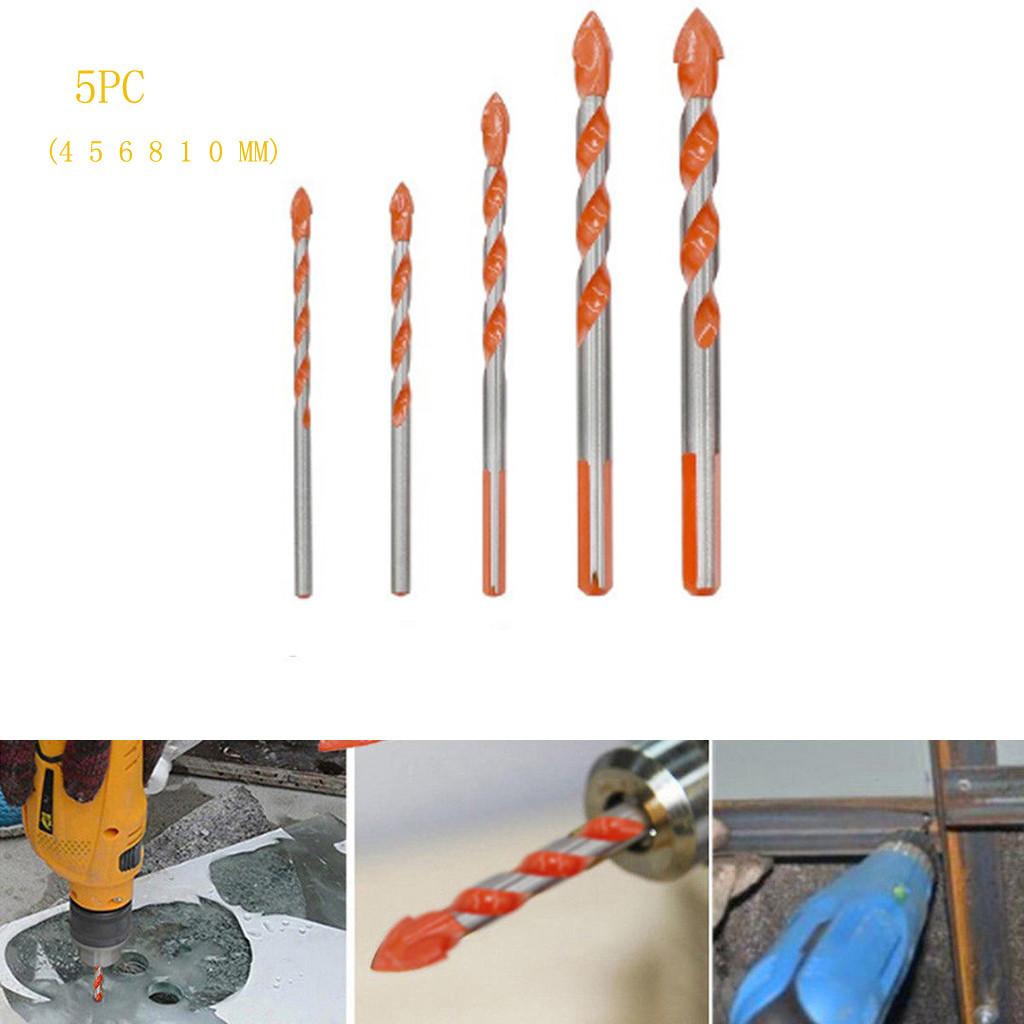 5 x Multifunctional Drill Bits Ceramic Glass Punching Hole Working Tool 6-12mm 5 x Multifunctional Drill Bits Ceramic Glass Punching Hole Working Tool 6-12mm